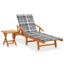 Garden lounger with solid acacia wood cushion by vidaXL, Loungers - Ref: Foro24-3061631, Price: 236,64 €, Discount: %