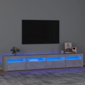 Mueble de TV con luces LED gris hormigón 240x35x40 cm de vidaXL, Muebles TV - Ref: Foro24-3152765, Precio: 136,80 €, Descuent...