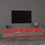 Mueble de TV con luces LED gris hormigón 240x35x40 cm de vidaXL, Muebles TV - Ref: Foro24-3152765, Precio: 143,00 €, Descuent...