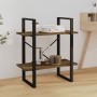 Plywood shelving unit 2 levels brown oak 60x30x70 cm by vidaXL, Bookcases and shelves - Ref: Foro24-821308, Price: 34,16 €, D...