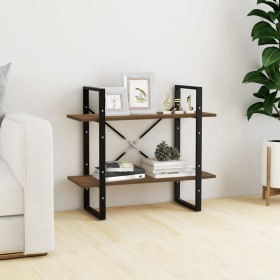 2-tier oak brown plywood shelf 80x30x70 cm by vidaXL, Bookcases and shelves - Ref: Foro24-821314, Price: 47,99 €, Discount: %