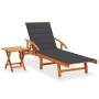 Garden sun lounger with solid acacia wood cushion. by vidaXL, Loungers - Ref: Foro24-3061617, Price: 223,99 €, Discount: %