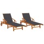 Sun loungers with cushions 2 units solid acacia wood by vidaXL, Loungers - Ref: Foro24-3077330, Price: 319,10 €, Discount: %