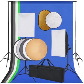 Softbox photo studio kit, umbrellas, background and reflector by vidaXL, Flashes and studio lighting - Ref: Foro24-3067104, P...