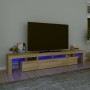 TV stand with LED lights Sonoma oak 230x36.5x40 cm by vidaXL, TV Furniture - Ref: Foro24-3152788, Price: 141,99 €, Discount: %