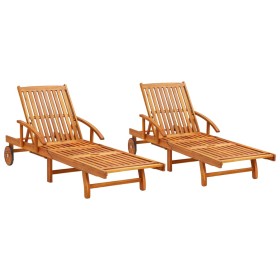 Sun loungers 2 units solid acacia wood by vidaXL, Loungers - Ref: Foro24-3077329, Price: 401,99 €, Discount: %