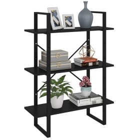 Estantería de madera contrachapada negro 80x30x105 cm de vidaXL, Librerías y estanterías - Ref: Foro24-806528, Precio: 51,99 ...