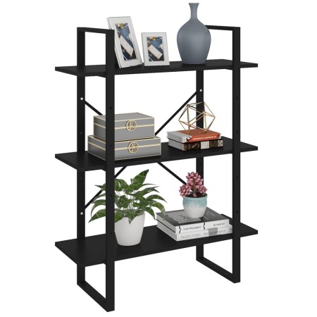 Estantería de madera contrachapada negro 80x30x105 cm de vidaXL, Librerías y estanterías - Ref: Foro24-806528, Precio: 51,72 ...