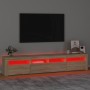 Mueble de TV con luces LED roble Sonoma 210x35x40 cm de vidaXL, Muebles TV - Ref: Foro24-3152732, Precio: 129,07 €, Descuento: %