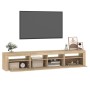 Mueble de TV con luces LED roble Sonoma 210x35x40 cm de vidaXL, Muebles TV - Ref: Foro24-3152732, Precio: 129,07 €, Descuento: %