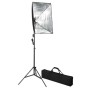 Photo studio set with backdrop and softbox lighting by vidaXL, Flashes and studio lighting - Ref: Foro24-3051358, Price: 109,...