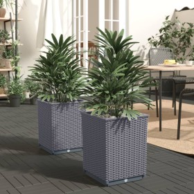 Jardineras 2 uds polipropileno gris oscuro 30x30x37 cm de vidaXL, Maceteros y jardineras - Ref: Foro24-364180, Precio: 50,77 ...