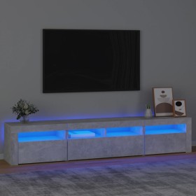 Mueble de TV con luces LED gris hormigón 210x35x40 cm de vidaXL, Muebles TV - Ref: Foro24-3152733, Precio: 109,98 €, Descuent...