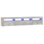 TV cabinet with LED lights concrete gray 210x35x40 cm by vidaXL, TV Furniture - Ref: Foro24-3152733, Price: 117,53 €, Discoun...