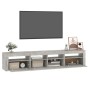 Mueble de TV con luces LED gris hormigón 210x35x40 cm de vidaXL, Muebles TV - Ref: Foro24-3152733, Precio: 120,50 €, Descuent...