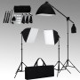 Fotostudio-Set mit Softbox-Scheinwerfern und Hintergründen von vidaXL, Blitze und Studiobeleuchtung - Ref: Foro24-3051360, Pr...