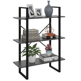 Estantería madera contrachapada gris 80x30x105 cm de vidaXL, Librerías y estanterías - Ref: Foro24-806529, Precio: 37,99 €, D...