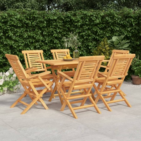 Garten-Essgruppe 7-teilig aus massivem Teakholz von vidaXL, Gartensets - Ref: Foro24-3155002, Preis: 670,29 €, Rabatt: %