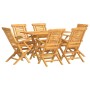 Garten-Essgruppe 7-teilig aus massivem Teakholz von vidaXL, Gartensets - Ref: Foro24-3155002, Preis: 670,29 €, Rabatt: %