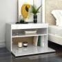 LED nightstands 2 units glossy white plywood 60x35x40 cm by vidaXL, Nightstands - Ref: Foro24-3082787, Price: 85,08 €, Discou...