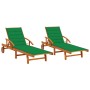 Sun loungers with cushions 2 units solid acacia wood by vidaXL, Loungers - Ref: Foro24-3077335, Price: 319,45 €, Discount: %