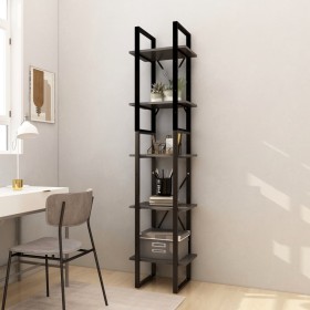 Bookshelf 5 levels gray pine wood 40x30x175 cm by vidaXL, Bookcases and shelves - Ref: Foro24-3081975, Price: 90,99 €, Discou...