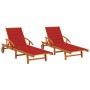 Sun loungers with cushions 2 units solid acacia wood by vidaXL, Loungers - Ref: Foro24-3077336, Price: 467,99 €, Discount: %