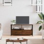 TV stand made of iron and brown oak plywood, measuring 90x33x45cm. by vidaXL, TV Furniture - Ref: Foro24-831797, Price: 69,19...