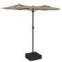 Double umbrella with taupe gray LED lights 316x240 cm by vidaXL, Umbrellas - Ref: Foro24-362972, Price: 147,18 €, Discount: %