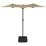 Double umbrella with taupe gray LED lights 316x240 cm by vidaXL, Umbrellas - Ref: Foro24-362972, Price: 147,18 €, Discount: %