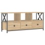 TV-Schrank aus Eisen, Sonoma-Eichensperrholz, 102 x 33 x 45 cm von vidaXL, TV-Möbel - Ref: Foro24-831789, Preis: 80,82 €, Rab...