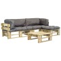 Garden pallet sofas 4 pieces wood with gray cushions by vidaXL, Garden sets - Ref: Foro24-275309, Price: 399,99 €, Discount: %