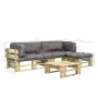 Garden pallet sofas 4 pieces wood with gray cushions by vidaXL, Garden sets - Ref: Foro24-275309, Price: 399,99 €, Discount: %