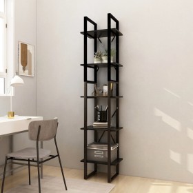 Bookshelf 5 levels black pine wood 40x30x175 cm by vidaXL, Bookcases and shelves - Ref: Foro24-3081977, Price: 90,99 €, Disco...