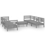 7-teiliges Gartenmöbel-Set Kiefernholz massiv grau von vidaXL, Gartensets - Ref: Foro24-3082479, Preis: 337,05 €, Rabatt: %