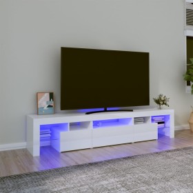 Mueble de TV con luces LED blanco brillante 200x36,5x40 cm de vidaXL, Muebles TV - Ref: Foro24-3152814, Precio: 160,03 €, Des...