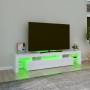 Mueble de TV con luces LED blanco brillante 200x36,5x40 cm de vidaXL, Muebles TV - Ref: Foro24-3152814, Precio: 165,09 €, Des...