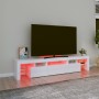 Mueble de TV con luces LED blanco brillante 200x36,5x40 cm de vidaXL, Muebles TV - Ref: Foro24-3152814, Precio: 165,09 €, Des...