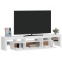 Mueble de TV con luces LED blanco brillante 200x36,5x40 cm de vidaXL, Muebles TV - Ref: Foro24-3152814, Precio: 165,09 €, Des...