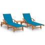 Sun loungers with table and cushions 2 pcs solid acacia wood by vidaXL, Loungers - Ref: Foro24-3077349, Price: 381,46 €, Disc...