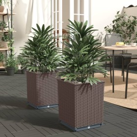 2 brown polypropylene planters 30x30x37 cm by vidaXL, Pots and planters - Ref: Foro24-364184, Price: 47,13 €, Discount: %