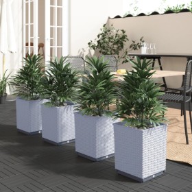 Planters 4 units light gray polypropylene 30x30x37 cm by vidaXL, Pots and planters - Ref: Foro24-364186, Price: 63,99 €, Disc...