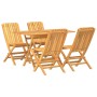 5-piece solid teak wood garden dining set by vidaXL, Garden sets - Ref: Foro24-3155003, Price: 466,16 €, Discount: %