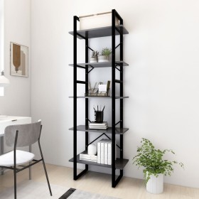 5-tier shelving unit gray engineered wood 60x30x175 cm by vidaXL, Bookcases and shelves - Ref: Foro24-3081980, Price: 80,48 €...