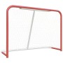 Portería hockey y red acero poliéster rojo blanco 153x60x118cm de vidaXL, Porterías de hockey sobre hierba - Ref: Foro24-9374...