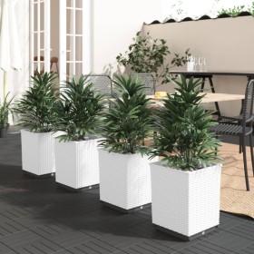 Planters 4 units white polypropylene 30x30x37 cm by vidaXL, Pots and planters - Ref: Foro24-364188, Price: 103,62 €, Discount: %