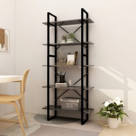 5-tier shelving unit gray engineered wood 80x30x175 cm by vidaXL, Bookcases and shelves - Ref: Foro24-3081990, Price: 87,39 €...