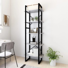 5-tier shelving unit gray engineered wood 60x30x175 cm by vidaXL, Bookcases and shelves - Ref: Foro24-3081982, Price: 80,59 €...