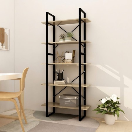 5-stufiges Regal aus Sonoma-Eiche aus Holzwerkstoff, 80 x 30 x 175 cm von vidaXL, Bücherregale und Regale - Ref: Foro24-30819...