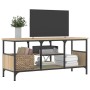 Mueble TV hierro madera contrachapada roble Sonoma 100x35x45 cm de vidaXL, Muebles TV - Ref: Foro24-831799, Precio: 49,99 €, ...